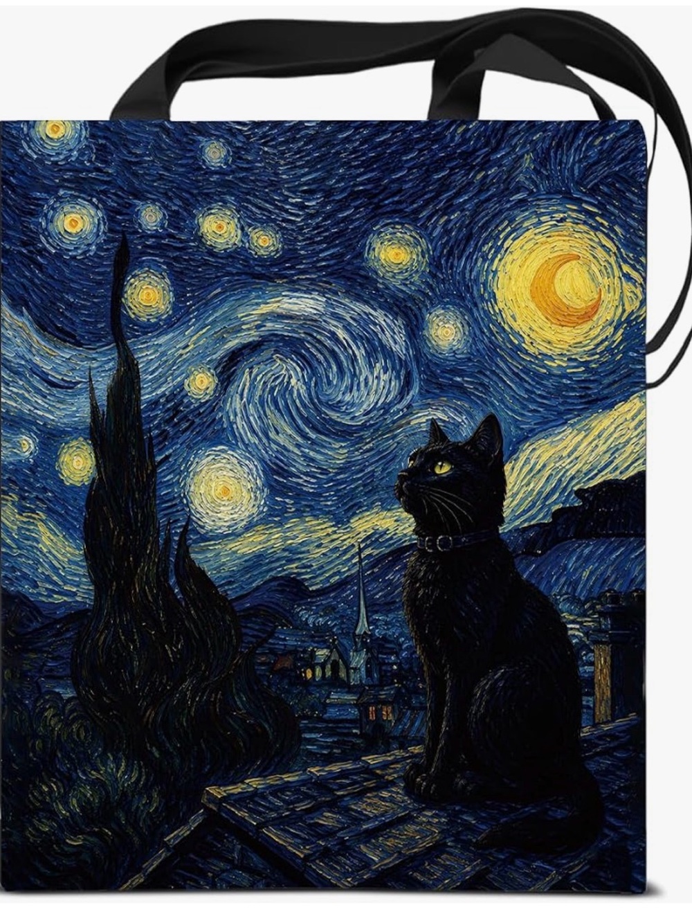 NEW Aesthetic Cat Print Canvas Tote Bag